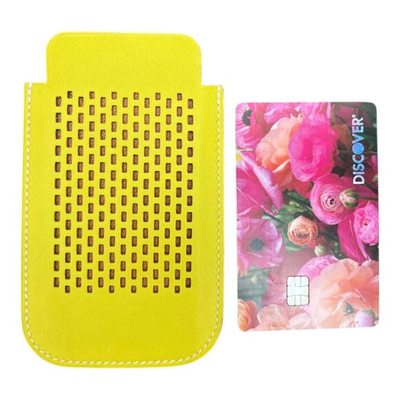 Hermes Swift Chevre Calfskin Lemon Yellow Credit Card Drivers License Wallet - Picture 1 of 7